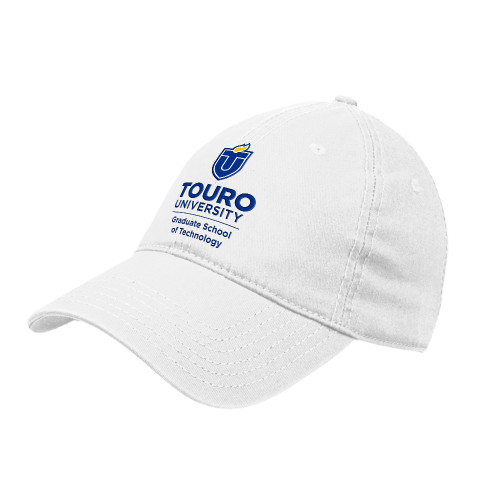  White Unstructured Adjustable Low Profile Hat - Touro University Graduate School of Technology