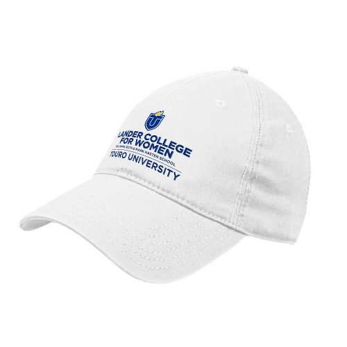  White Unstructured Adjustable Low Profile Hat - Touro University Lander College for Women