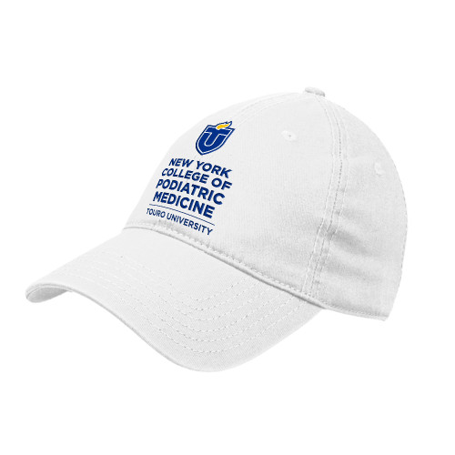  White Unstructured Adjustable Low Profile Hat - Touro University College of Podiatric Medicine