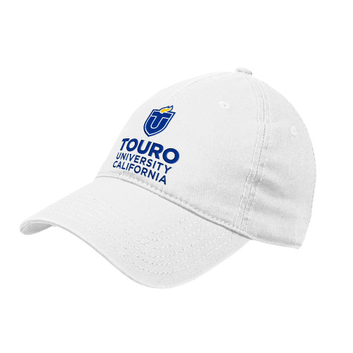  White Unstructured Adjustable Low Profile Hat - Touro University CA Stacked
