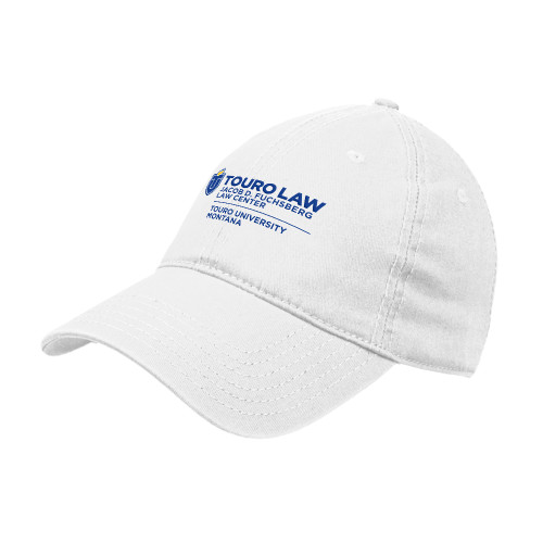  White Unstructured Adjustable Low Profile Hat - Touro Law - Touro Montana
