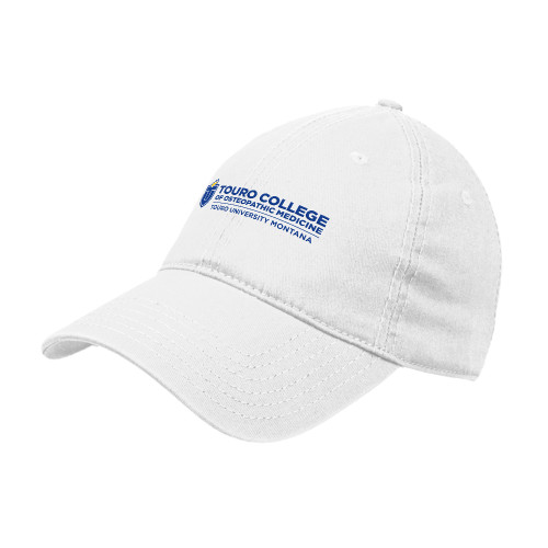  White Unstructured Adjustable Low Profile Hat - Touro College of Osteopathic Medicine Montana