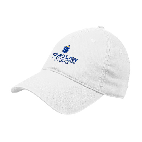  White Unstructured Adjustable Low Profile Hat - Touro University Touro Law Center