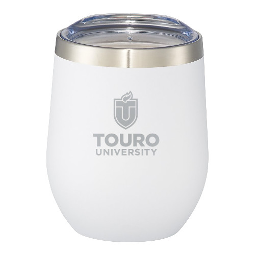  Corzo Vacuum Insulated White Cup 12oz - Touro University Stacked Engraved