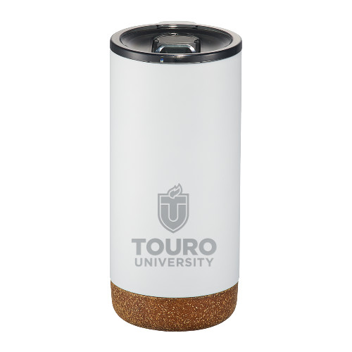 Valhalla Vacuum Insulated White Tumbler 16oz - Touro University Stacked Engraved