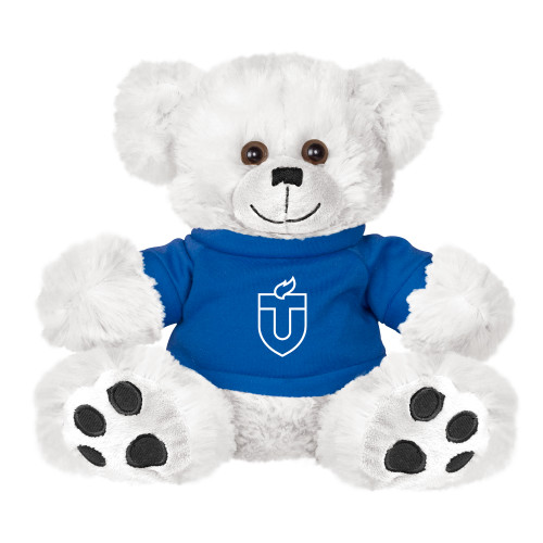  Plush Big Paw 8 1/2 inch White Bear w/Royal Shirt - Touro University CA Shield