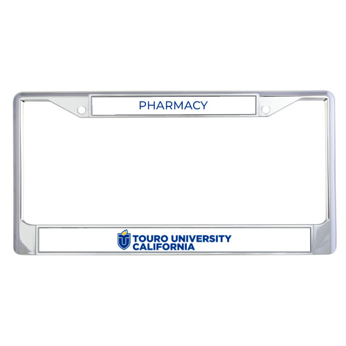  Metal License Plate Frame in Chrome - Touro University CA Flat