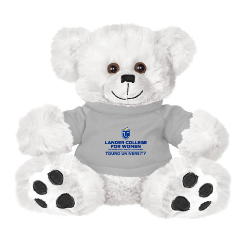  Plush Big Paw 8 1/2 inch White Bear w/Grey Shirt - Touro University Lander College for Women