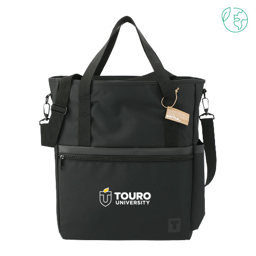  Tranzip Black Recycled Computer Tote - Touro University Horizontal
