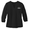 Thumbnail image for  Mercer + Mettle Womens Black 3/4 Sleeve Crepe Blouse