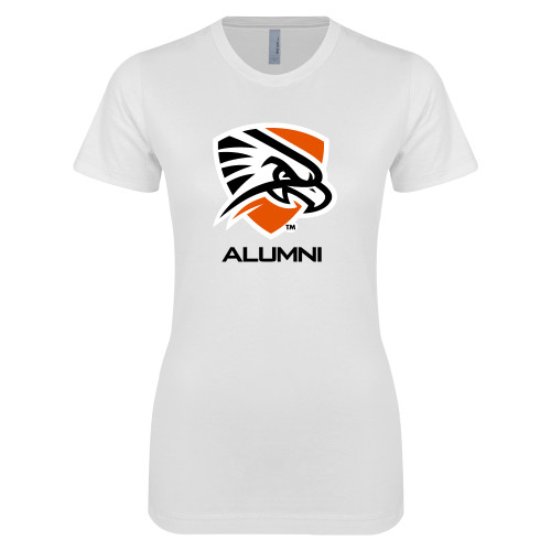  Next Level Womens White Boyfriend Tee - Alumni