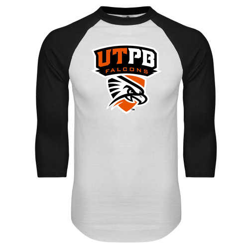  White/Black Raglan Baseball T Shirt - Official Logo