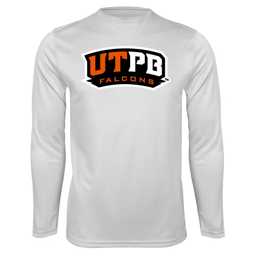  White Performance Long Sleeve Shirt - UTPB Falcons
