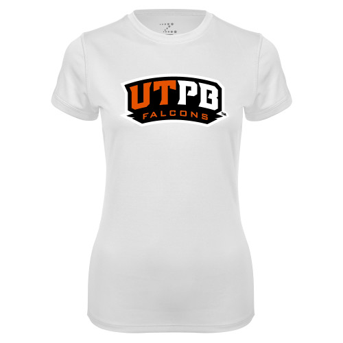 Womens White Performance Tee - UTPB Falcons
