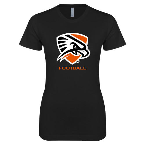  Next Level Womens Black Boyfriend Tee - Football