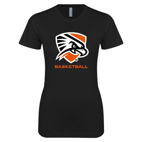  Next Level Womens Black Boyfriend Tee - Basketball