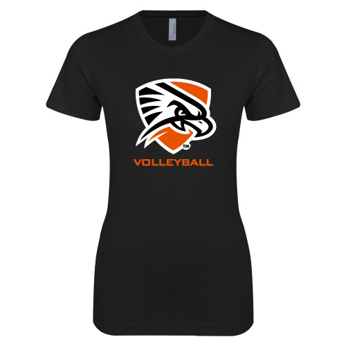  Next Level Womens Black Boyfriend Tee - Volleyball