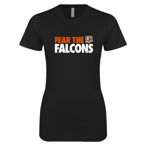  Next Level Womens Black Boyfriend Tee - Fear The Falcons