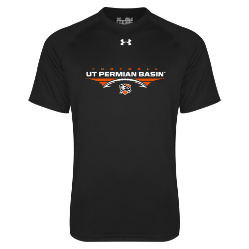 Under Armour Black Tech Tee - UT Permian Basin Football Flat w/ Football