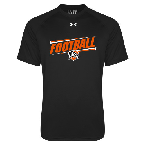  Under Armour Black Tech Tee - Football Slanted w/Falcon Shield
