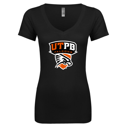 Next Level Womens Black Ideal V Tee - Official Logo