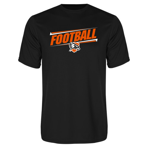 Black Performance Tee - Football Slanted w/Falcon Shield