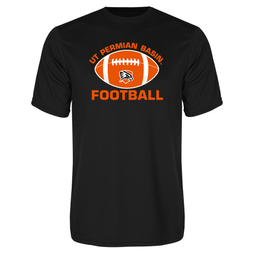  Black Performance Tee - UT Permian Basin Arched w/ Full Ball