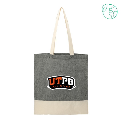  Split Recycled Black Cotton Twill Convention Tote - UTPB Falcons