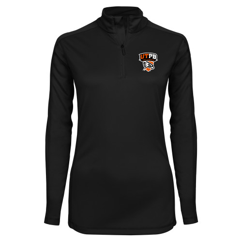  Syntrel Womens Black Interlock 1/4 Zip - Official Logo