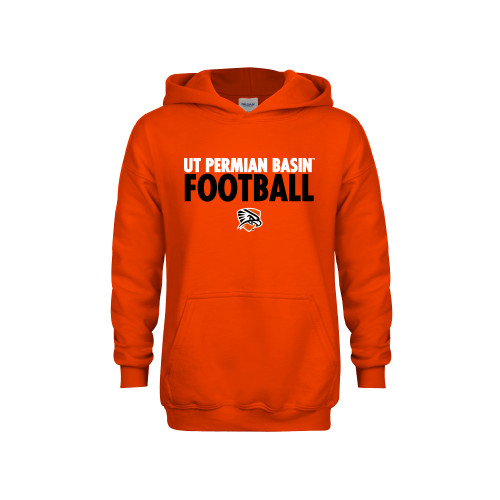  Youth Orange Fleece Hoodie - UT Permian Basin Football Stacked