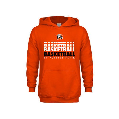  Youth Orange Fleece Hoodie - UT Permian Basin Basketball Repeating