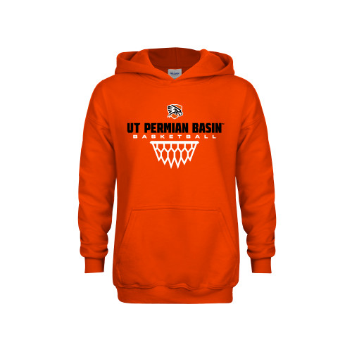  Youth Orange Fleece Hoodie - UT Permian Basin Basketball w/Net Icon