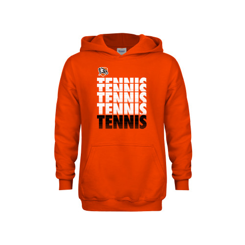  Youth Orange Fleece Hoodie - Tennis Repeating w/ Falcon Shield
