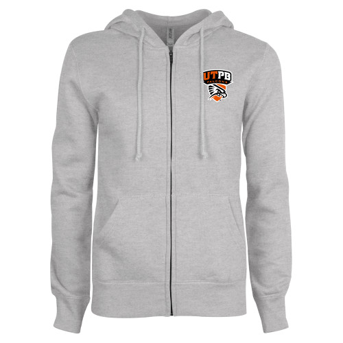  ENZA Womens Grey Fleece Full Zip Hoodie - Official Logo