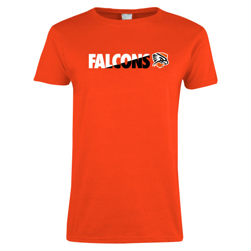  Womens Orange Short Sleeve Tee - Falcons Split Two-Tone