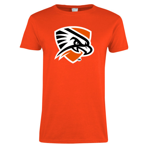  Womens Orange Short Sleeve Tee - Falcon Shield