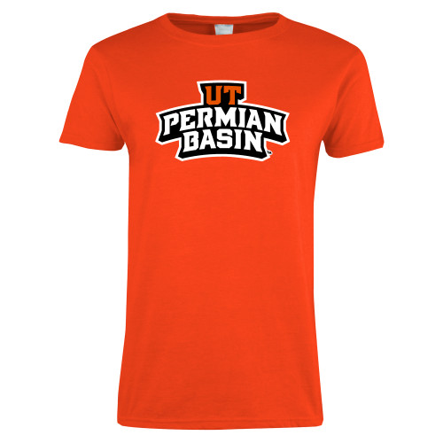  Womens Orange Short Sleeve Tee - UT Permian Basin Arched