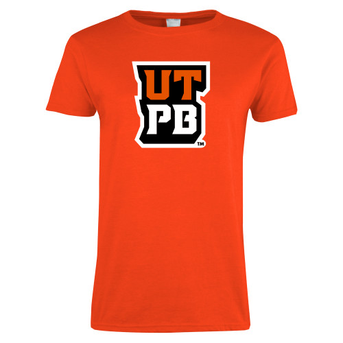  Womens Orange Short Sleeve Tee - UTPB Stacked