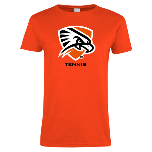  Womens Orange Short Sleeve Tee - Tennis
