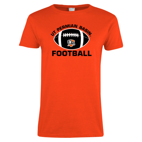  Womens Orange Short Sleeve Tee - UT Permian Basin Arched w/ Full Ball