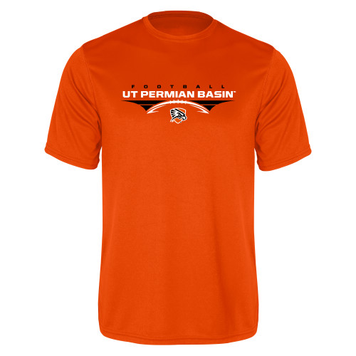  Orange Performance Tee - UT Permian Basin Football Flat w/ Football