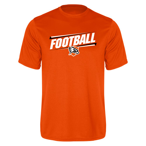  Orange Performance Tee - Football Slanted w/Falcon Shield