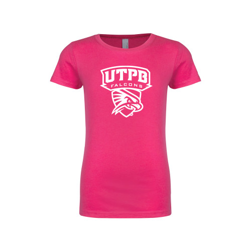 Next Level Girls Fuchsia Fashion Fit T Shirt - Official Logo