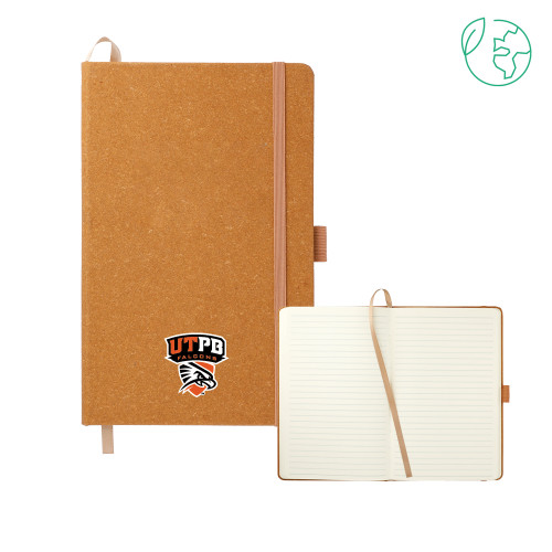  5.5 x 8.5 Natural FSC Mix Recycled Leather Bound Journal - Official Logo