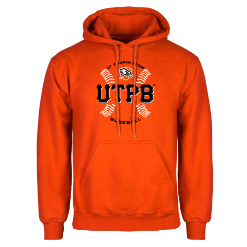  Orange Fleece Hoodie - UTPB Baseball w/ Seams