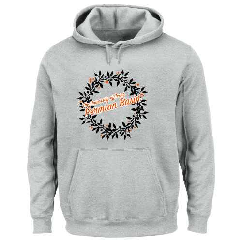  Extended Heather Grey Hoodie - UTPB - Christmas Wreath