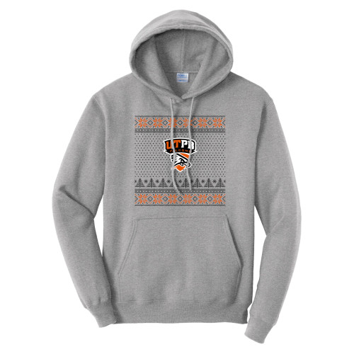  Tall Athletic Heather Fleece Hoodie - UTPB - Ugly Christmas Sweater w Primary Mark