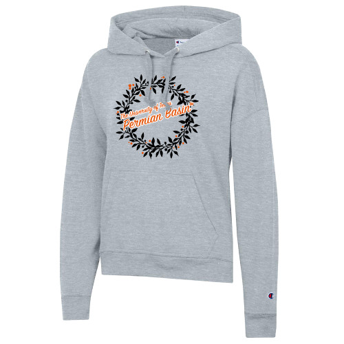  Champion Womens Oxford Grey Powerblend Pullover Hood - UTPB - Christmas Wreath