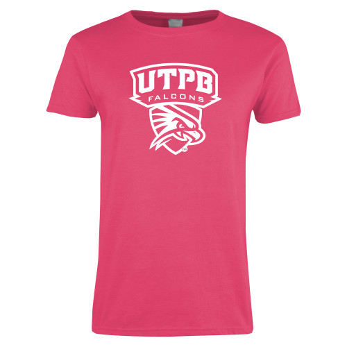  Womens Hot Pink Short Sleeve Tee - Official Logo