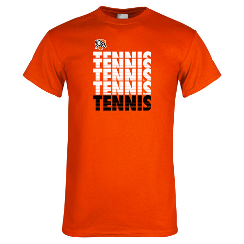  Orange T Shirt - Tennis Repeating w/ Falcon Shield